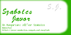 szabolcs javor business card